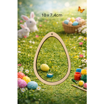 Jajko 10cm ramka z otworem, sklejka 3mm